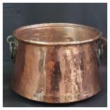 Vintage hand-hammered copper cauldron
