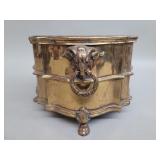 Vintage brass planter featuring ram