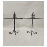 Pair of vintage wrought iron towel/display stands