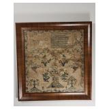Antique 1806 handmade framed sampler