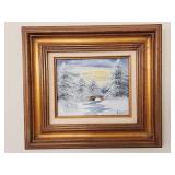 Vintage hand painted oil on canvas