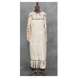 Native American buckskin beaded dress on antique