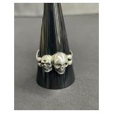 Sterling silver skull ring