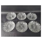 Six crystal cut bowls