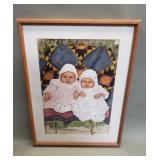 Signed Rita Gourneau "Sioux twins on a bear