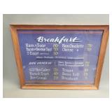 Vintage hand painted Breakfast menu