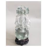 Carved Hetian jade gourd figure