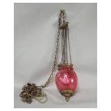 Vintage cranberry glass hanging light