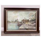 Framed artist signed oil on canvas painting
