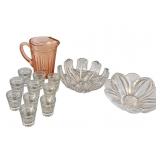Group of vintage glass and crystal items