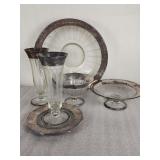 Vintage Sterling silver deco style bowls & glasses