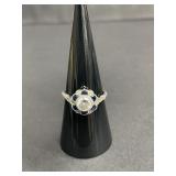 Sterling silver ring with cubic zirconia