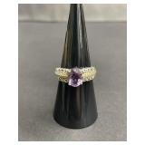 Vintage sterling silver and amethyst ring
