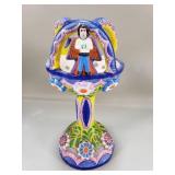 Vintage hand painted Mexican folk art pedestal