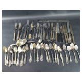 Group of vintage silver plate flatware