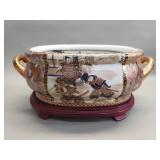Vintage hand painted Chinese porcelain foot bath