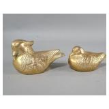 Pair of brass Mandarin duck figures
