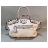 Vintage Coach leather handbag witb silver tone