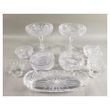 Group of crystal and glass bowls, compote,