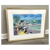 Framed artist signed Jean Claude Picot lithograph