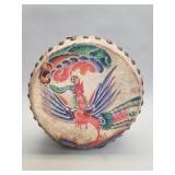 Vintage hand painted Chinese celebratory drum