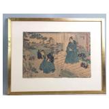 Antique Japanese woodblock print Utagawa Kunisada