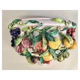 Large vintage Italian majolica wall pocket