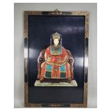 Vintage Chinese soapstone on wood wall plaque