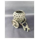 Vintage japanese cast iron vase and candle holder