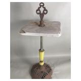 Vintage Art Deco iron and stone slate topped table