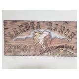 Vintage hand painted wood Lakota Ranch sign