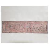Vintage carved wood Lakota Ranch sign