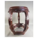 Vintage Chinese rosewood barrel stool/stand