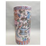 Vintage Satsuma style porcelain umbrella stand