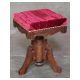 Antique walnut piano stool