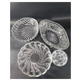 Group of crystal bowls, and ashtray