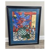 Framed artist signed Marcia Scott mixed media