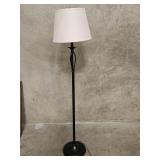 Black and bronze finish iron floor lamp