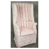 Vintage barrel back upholstered arm chair