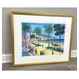 Framed artist signed Jean Claude Picot lithograph