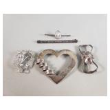 Vintage sterling silver brooches
