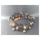 Vintage leather sleigh bell strap