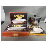 Group of vintage corningware plates and