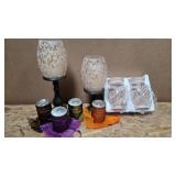 Lot of Flameless Candles Lamp stands and accent