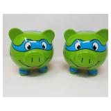 2 Teenage Mutant Ninja Turtles piggy banks