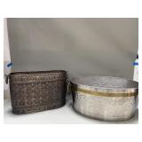 Pair of vintage aluminum tub containers