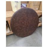 Round vinyl top padded folding table