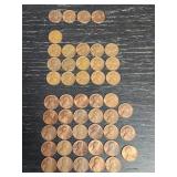 Tube of 48 - 1950s-1970s Lincoln cents