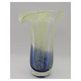 Vintage Mid-century Modern hand-blown blue and