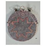 Antique silver plate and fabric handbag